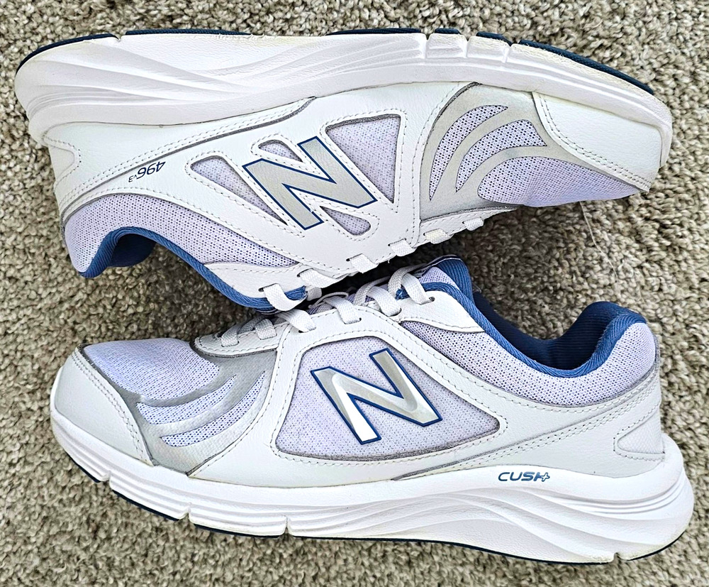 New Balance 496v3 Women's Size 8.5 White Navy Walking Shoes WW496WB3